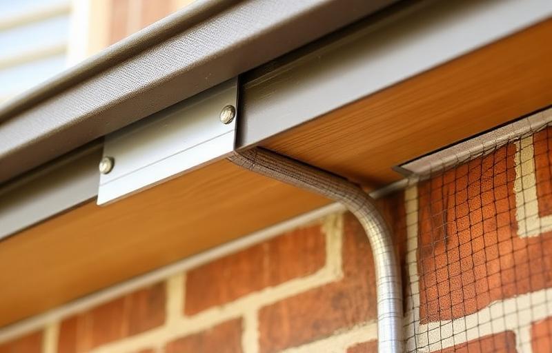 Steel mesh exclusion work on home exterior